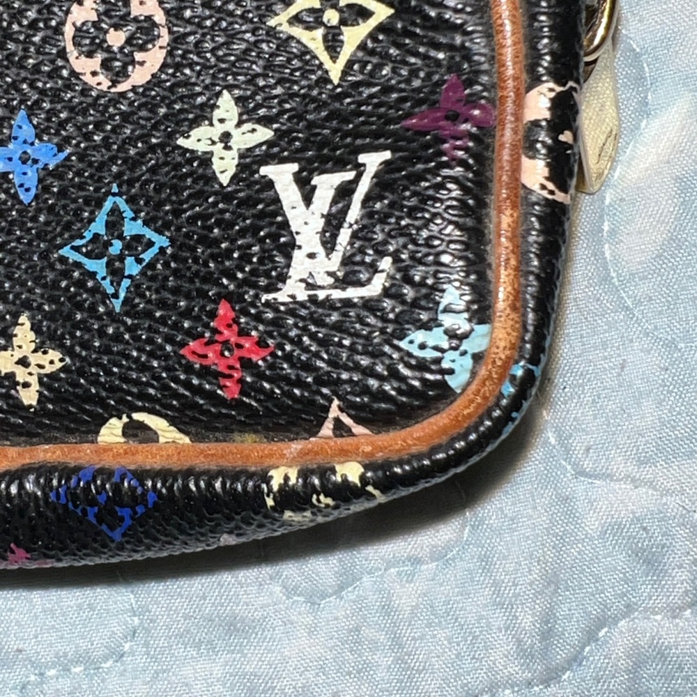 Authentic Louis Vuitton Multicolor Black Murakami Trousse Wapity Pouch & Strap - Picture 10 of 16